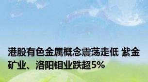 港股有色金属概念震荡走低 紫金矿业、洛阳钼业跌超5%