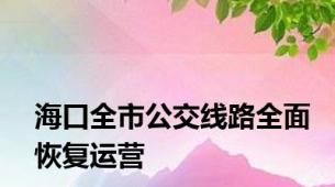 海口全市公交线路全面恢复运营