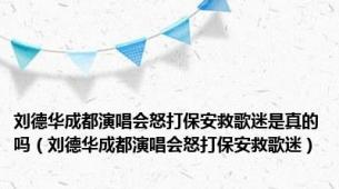 刘德华成都演唱会怒打保安救歌迷是真的吗（刘德华成都演唱会怒打保安救歌迷）