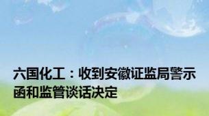 六国化工：收到安徽证监局警示函和监管谈话决定