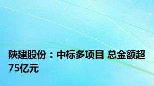 陕建股份：中标多项目 总金额超75亿元