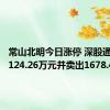 常山北明今日涨停 深股通买入3124.26万元并卖出1678.48万元