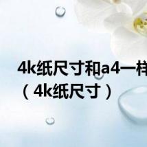 4k纸尺寸和a4一样大吗（4k纸尺寸）