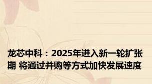 龙芯中科：2025年进入新一轮扩张期 将通过并购等方式加快发展速度