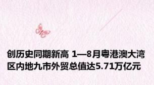 创历史同期新高 1—8月粤港澳大湾区内地九市外贸总值达5.71万亿元