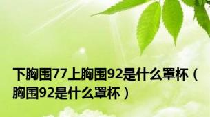 下胸围77上胸围92是什么罩杯（胸围92是什么罩杯）