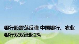 银行股震荡反弹 中国银行、农业银行双双涨超2%