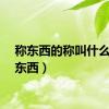 称东西的称叫什么（称东西）