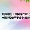 航民股份：拟回购2000万至3000万股股份用于减少注册资本