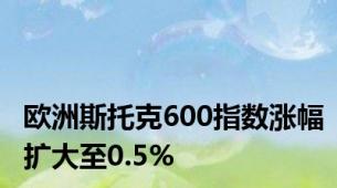 欧洲斯托克600指数涨幅扩大至0.5%