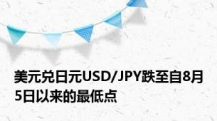 美元兑日元USD/JPY跌至自8月5日以来的最低点