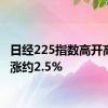 日经225指数高开高走现涨约2.5%