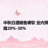 中秋白酒销售疲软 业内预计同比降20%-30%