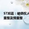 ST旭蓝：被债权人申请重整及预重整