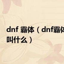 dnf 霸体（dnf霸体药水叫什么）