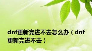 dnf更新完进不去怎么办（dnf更新完进不去）