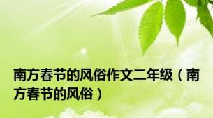 南方春节的风俗作文二年级（南方春节的风俗）