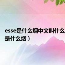 esse是什么烟中文叫什么（esse是什么烟）