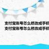 支付宝账号怎么修改成手机号码（支付宝账号怎么修改成手机号）