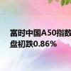 富时中国A50指数期货盘初跌0.86%