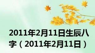 2011年2月11日生辰八字（2011年2月11日）