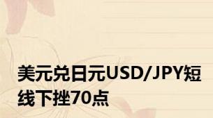 美元兑日元USD/JPY短线下挫70点