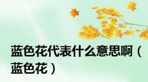 蓝色花代表什么意思啊（蓝色花）