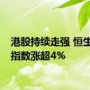 港股持续走强 恒生科技指数涨超4%