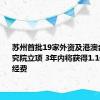 苏州首批19家外资及港澳台企业研究院立项 3年内将获得1.1亿元支持经费