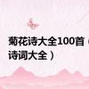 菊花诗大全100首（菊花诗词大全）