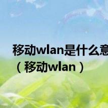 移动wlan是什么意思啊（移动wlan）