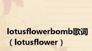 lotusflowerbomb歌词（lotusflower）