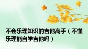 不会乐理知识的吉他高手（不懂乐理能自学吉他吗）