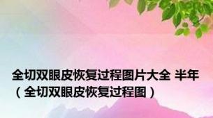 全切双眼皮恢复过程图片大全 半年（全切双眼皮恢复过程图）