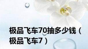 极品飞车70抽多少钱（极品飞车7）