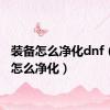 装备怎么净化dnf（装备怎么净化）