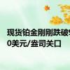 现货铂金刚刚跌破990.00美元/盎司关口