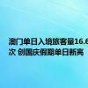 澳门单日入境旅客量16.61万人次 创国庆假期单日新高