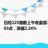 日经225指数上午收盘报38655.03点，涨幅2.24%