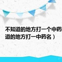 不知道的地方打一个中药（不知道的地方打一中药名）