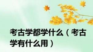 考古学都学什么（考古学有什么用）