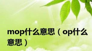 mop什么意思（op什么意思）