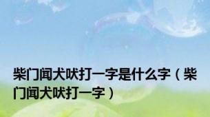 柴门闻犬吠打一字是什么字（柴门闻犬吠打一字）