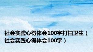 社会实践心得体会100字打扫卫生（社会实践心得体会100字）