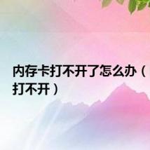 内存卡打不开了怎么办（内存卡打不开）