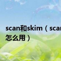 scan和skim（scandisk怎么用）