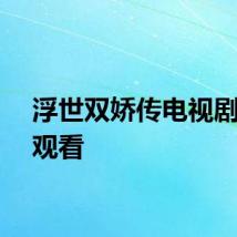 浮世双娇传电视剧免费观看