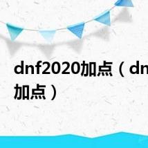 dnf2020加点（dnf官网加点）