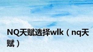 NQ天赋选择wlk（nq天赋）