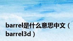 barrel是什么意思中文（barrel3d）